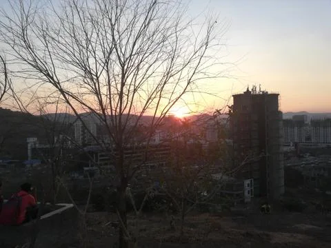Sunset tophill Stock Photos