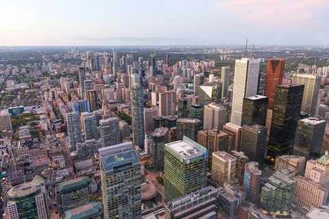 Sunset Toronto downtown view Stock Photos