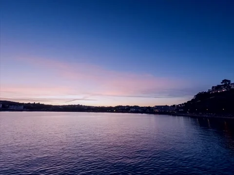 Sunset in Torquay in Devon in England Stockbeeldmateriaal 138996597