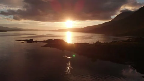 Sunset Torridon Waterfront 1 Stock Footage 214276166