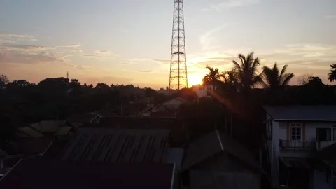 Sunset in tower indosiar Stock Footage 244822730