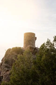Sunset of tower in the nature Stock Photos