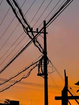 Sunset tower pole 库存照片