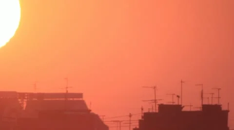 Sunset in the town Stock Footage 10972762