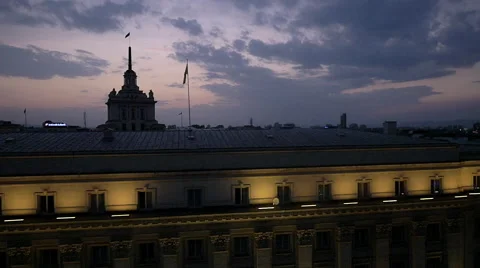 Sunset in town Video stock 53453465