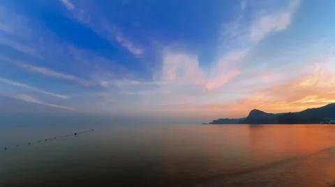 Sunset in the town of Sudak Stockbeeldmateriaal 64047522