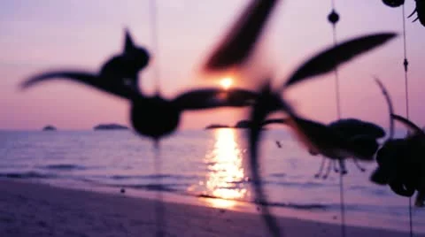 Sunset toys sea Stock Footage 11344585
