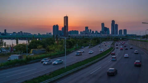 Sunset traffic 63 Stock Footage 162731955