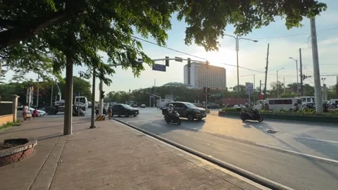 Sunset Traffic and Cityscape, Manila 4K 60fps Video stock 338400380