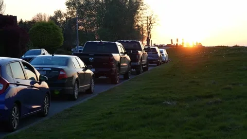 Sunset Traffic Congestion at Tera Nova Park, April 9, 2024, BC, Canada Video stock 275074153