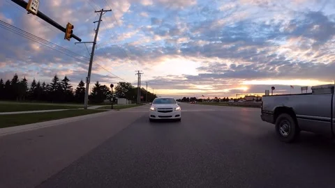 Sunset Traffic Time Lapse Highway Wide Angle Video stock 156164309
