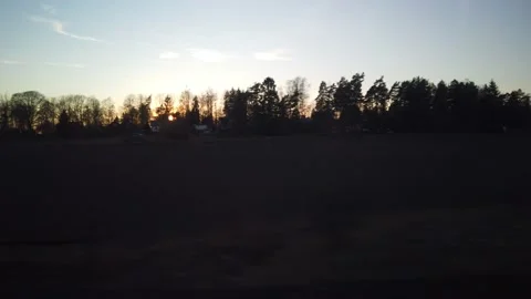 Sunset from a train Stock Footage 131812994