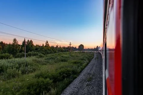Sunset Train Journey Stock Photos