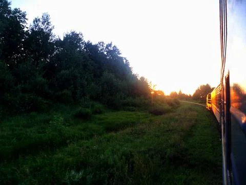 Sunset Train Journey Stock Photos