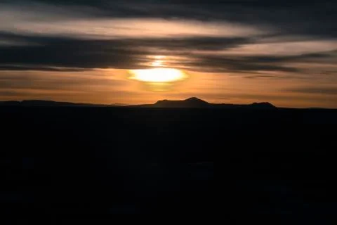 Sunset in a train Stock Photos