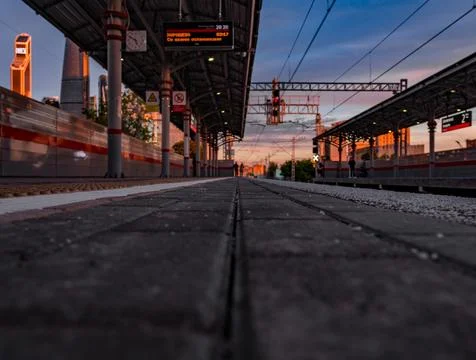 Sunset at the Train Station Stock Photos