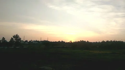 Sunset by the train track Stock Footage 154302815