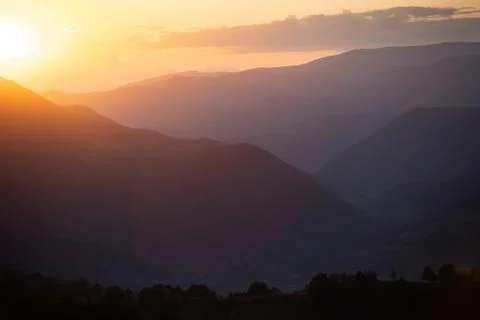 Sunset in Transylvania. Foto stock