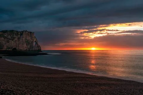 Sunset a the tretat cliffs  Stock-Fotos