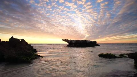 Sunset at Trigg Beach, Perth, Western Australia, Australia Stock Footage 84048115