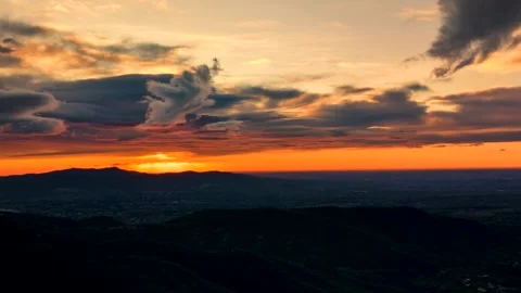 Sunset on a trip to the mountains Stock Footage 313947858