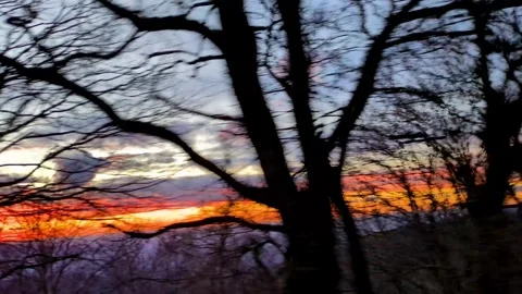 Sunset on a trip to the mountains Stock Footage 313947861