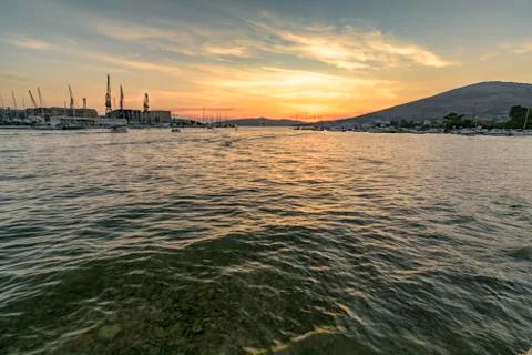 Sunset trogir Stock Photos