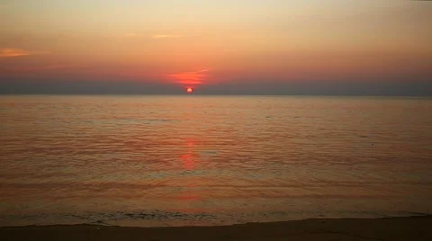 Sunset on the Tropical Beach Stock Footage 45595741