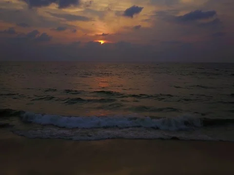 Sunset on the tropical beach Stock Footage 77342739
