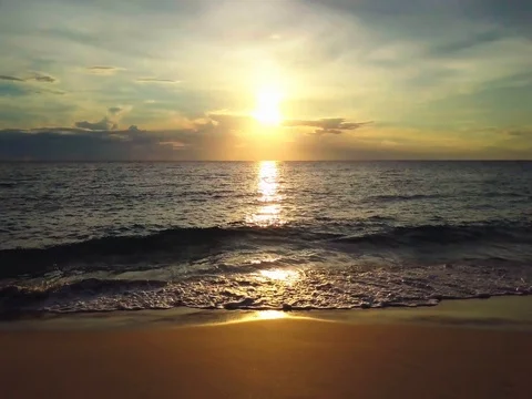 Sunset on the tropical beach Stock Footage 77342848