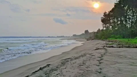 Sunset on the tropical beach in Indonesia Stock Footage 279489779