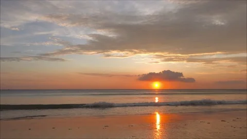 Sunset tropical beach sea. New normal after covid-19. Phuket Thailand beautiful  Vídeos de archivo 172391874