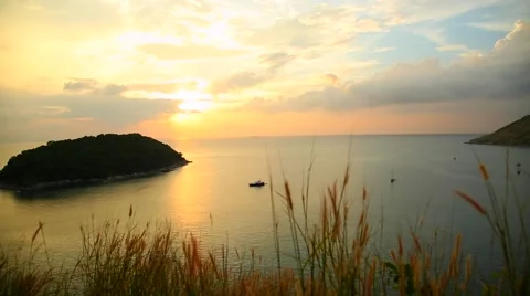 Sunset on the tropical island Stock Footage 45274665