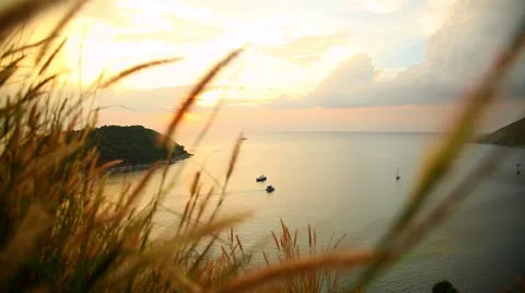 Sunset on the tropical island Stock Footage 45274684
