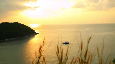 Sunset on the tropical island Stock Footage 45274702