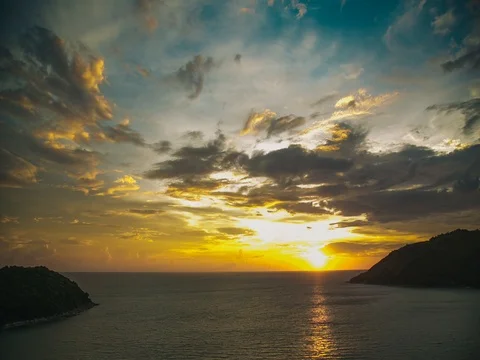 Sunset on the tropical island Timelapse Stock Footage 75464348