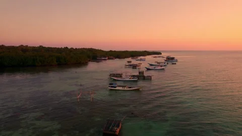 Sunset in the tropical islands Stock Footage 302952520