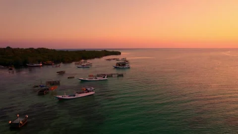 Sunset in the tropical islands Stock Footage 302952561