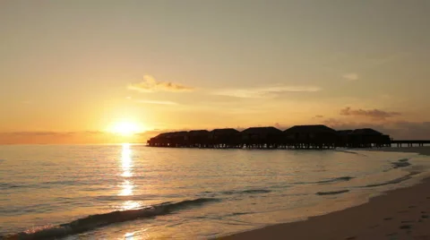 Sunset at tropical lagoon Stock Footage 1018503
