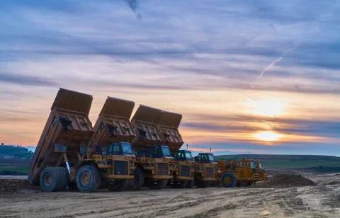 Sunset for trucks 写真素材