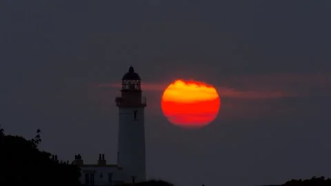 Sunset at Turnberry lighthouse Stock Footage 107316868