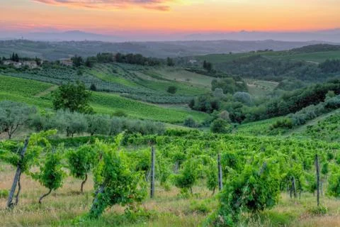 Sunset in tuscany Stock Photos