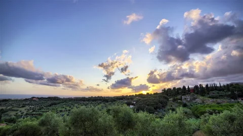 Sunset in Tuscany time lapse Stock Footage 233721268