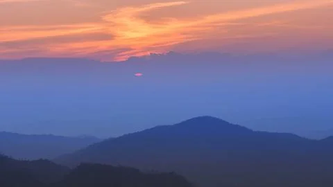 Sunset twiligh at Doi Pha Ngom, Chiang Rai Province Thailand. Stock Photos