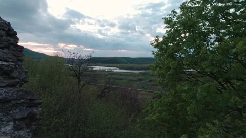 Sunset Twilight Mountains River Stock Footage 195288676