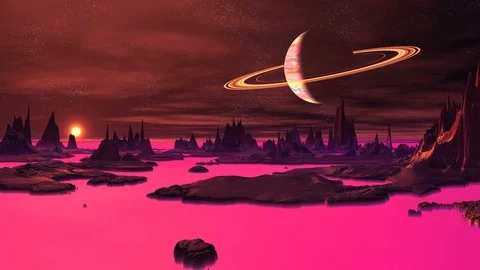 Sunset on the Twilight Planet Stock Footage 124405266