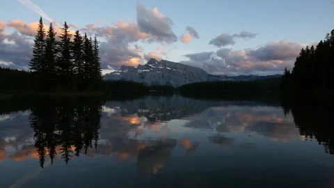 Sunset on Two Jack Lake Stock Footage 151720882