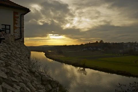 Sunset in tyniec, poland Foto stock