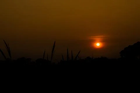 The sunset is typically considered to be part of the evening Foto stock
