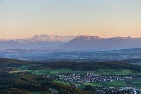 Sunset from uetliberg Foto stock
